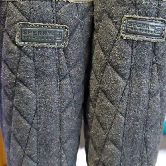 Sperry Top-Sider Women's Saltwater Tall Nylon Duck Boot Slate Quilted Waterproof - Picture 6 of 8